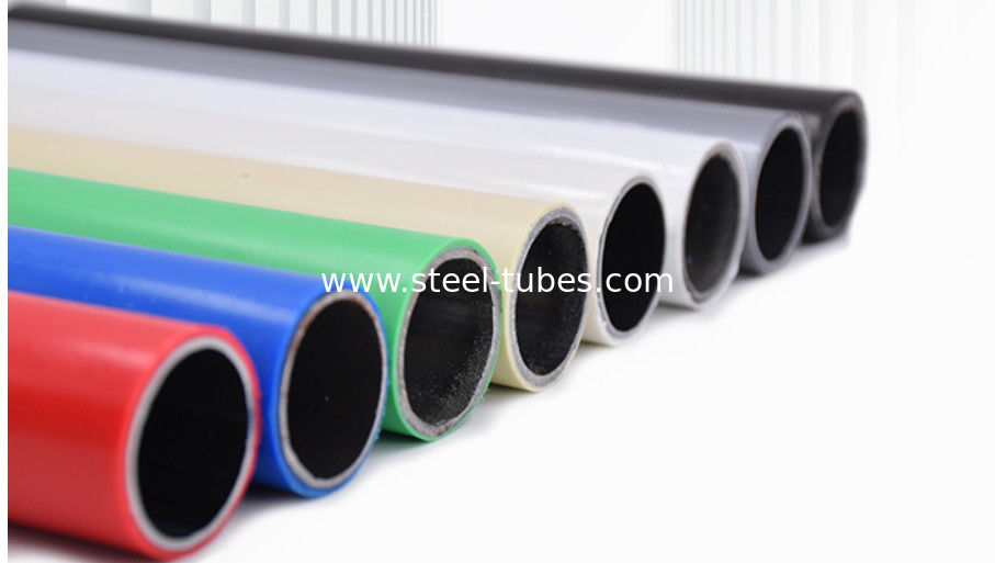 ISO certificated Black steel tube coated with plastic coating PE Coated Lean Tube
